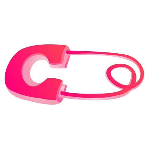 Baby Shower Pink Safety Pin Baby Shower Sticker